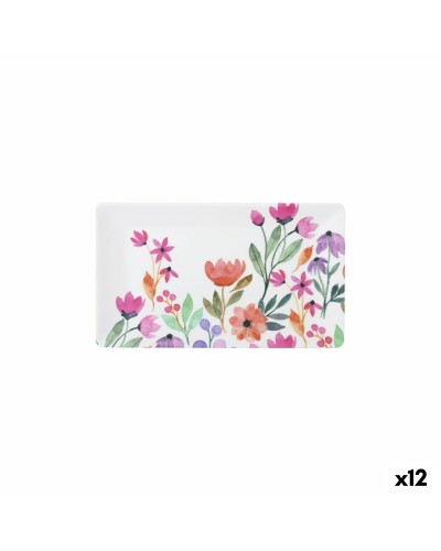 Tablett für Snacks La Mediterránea Blomster 25 x 15 x 2 cm (12 Stück)