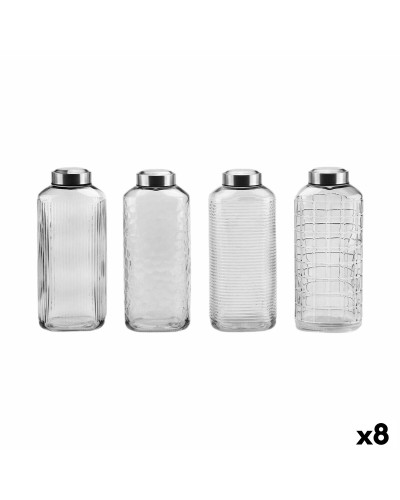 Glass Bottle La Mediterránea Glass Steel 1,8 L (8 Units)