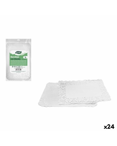 Set de bandejas para Alimentos Algon Rectangular 18 x 26 cm 3 Piezas (24 Unidades)