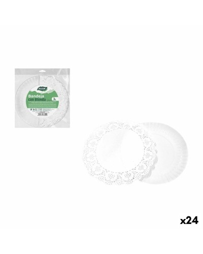 Set de bandejas para Alimentos Algon Redondo 20 cm 3 Piezas (24 Unidades)