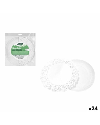 Ruokatarjottimen setti Algon Pyöreä 25 cm 2 Kappaletta (24 osaa)