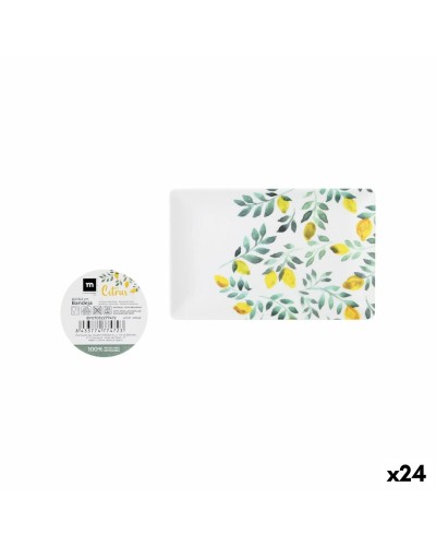 Tablett für Snacks La Mediterránea Zitronengelb 20 x 13 x 2 cm (24 Stück)