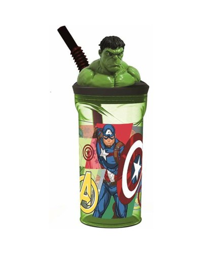 Bicchiere con Cannuccia The Avengers Seven Wonders Hulk 360 ml