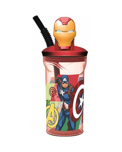 Becher mit Strohhalm The Avengers Seven Wonders Iron Man 360 ml