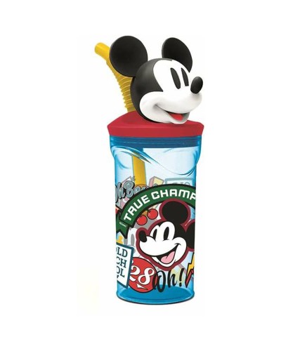 Beker met Rietje Mickey Mouse True Champions 360 ml