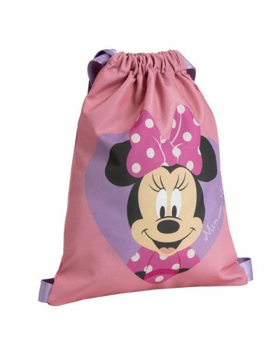 Rucksacktasche mit Bändern Minnie Mouse Rosa 27 x 33 cm