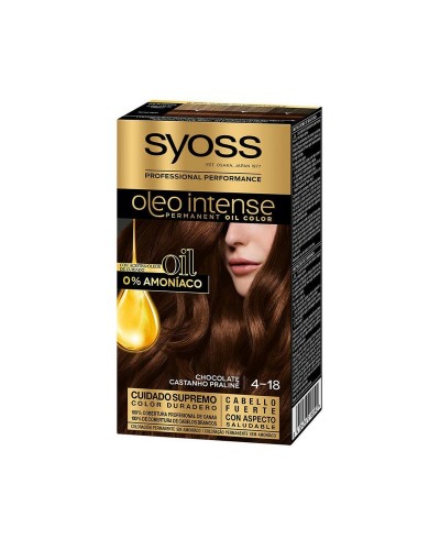 Pysyvä väriaine   Syoss Olio Intense Ammoniakkivapaa Nº 4,18 Suklaa