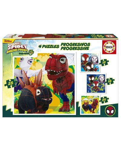 Set van 4 Puzzels Educa Dino Spidey (4 Stuks)