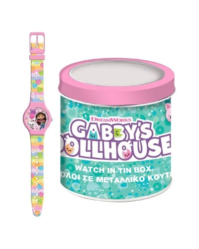 Orologio Bambini Gabby's Dollhouse 000574089 - TIN BOX Ø 33 mm