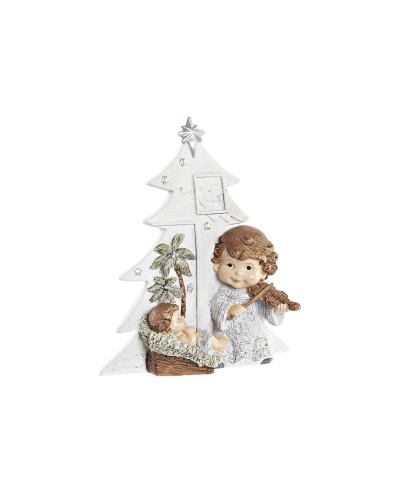 Kerststal set DKD Home Decor Ziverachtig Bruin Wit Hars (13,6 x 5,2 x 15,9 cm)