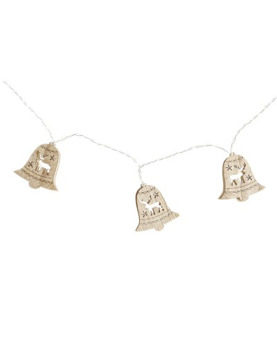 Ghirlanda di Luci LED DKD Home Decor Renna Cappe Marrone Legno MDF (6,5 x 1,4 x 5,8 cm)