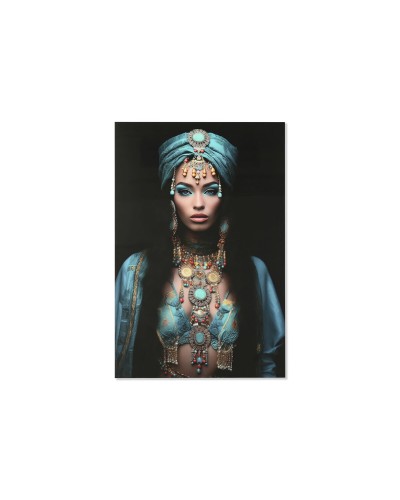 Quadro Home ESPRIT Azzurro Nero Stampato 100 x 0,4 x 150 cm