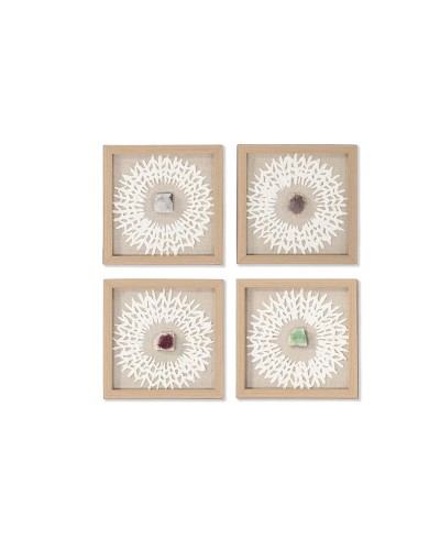 Maalaus Home ESPRIT Valkoinen Luonnollinen Moderni 22 x 2 x 22 cm