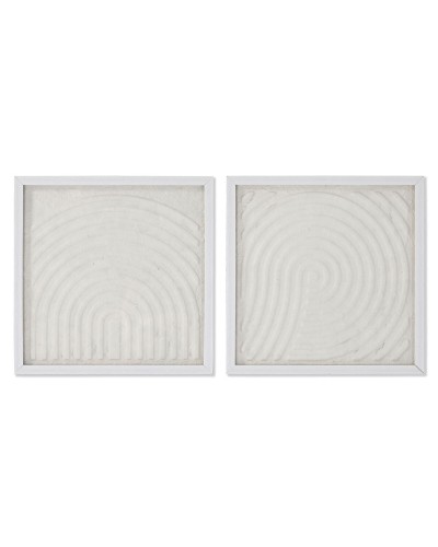 Cuadro Home ESPRIT Blanco Natural Moderno Escandinavo 35 x 2 x 35 cm