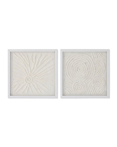 Tavla Home ESPRIT Vit Naturell Skandinavisk 35 x 2 x 35 cm