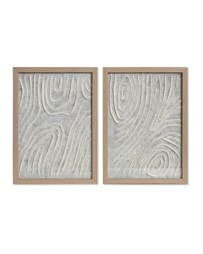 Cuadro Home ESPRIT Blanco Natural Escandinavo 25 x 2 x 35 cm