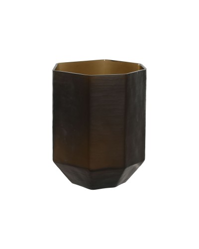Vase Home ESPRIT Dunkelgrau Kristall Moderne 18 x 18 x 22 cm