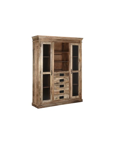 Stand Espositore Home ESPRIT Marrone Cristallo Legno di mango 165 x 45 x 210 cm