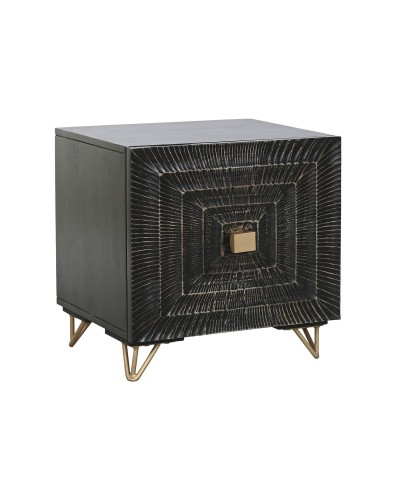 Nattduksbord Home ESPRIT Svart Gyllene 50 x 40 x 50 cm