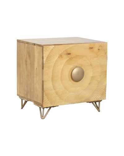 Table de Nuit Home ESPRIT Doré Naturel 50 x 40 x 50 cm