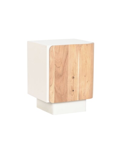 Nightstand Home ESPRIT White Natural 40 x 35 x 50 cm