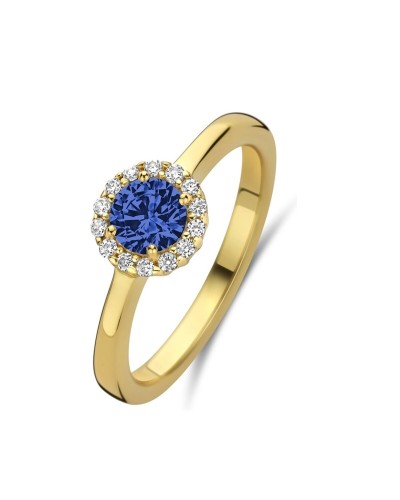 Ring Dames New Bling 9NB-1540-50 Gouden Blauw 10