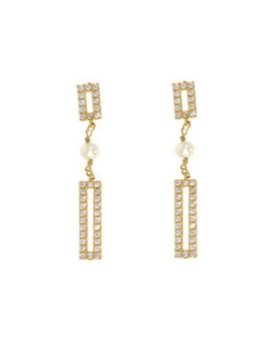 Ladies' Earrings New Bling 9NB-PRL11C Golden