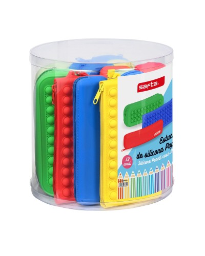 Estuche Multicolores Safta Pop It de 12 Piezas: Perfecto para el Colegio y Jugar
