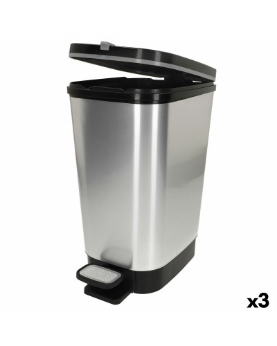 Secchio della spazzatura Curver Grigio Plastica 45 L (3 Unità)