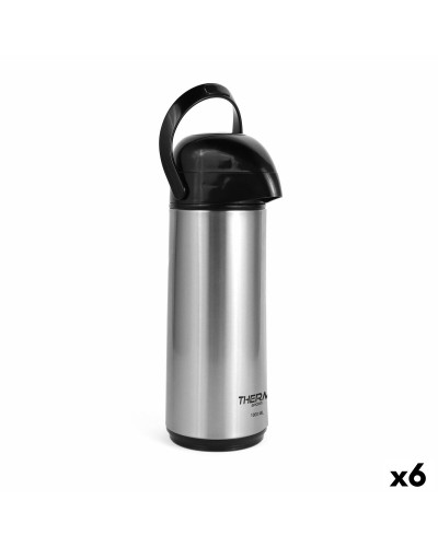 Thermosflasche ThermoSport Silberfarben 1 L (6 Stück)