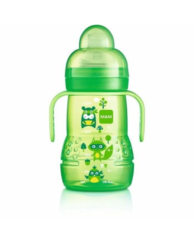 Biberon MAM Transition Vert 220ml - Anti-colique, +6 mois
