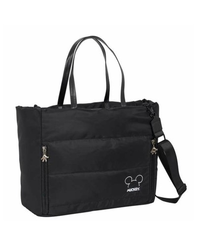Väska med ficka för bärbar dator Mickey Mouse Teen Mood Svart 40 x 31 x 17 cm Vadderad