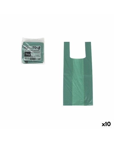 Sac réutilisable Inde Vert 35 x 50 cm (10 Unités)