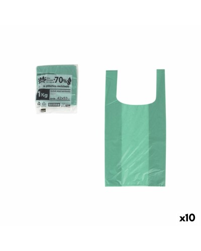 Sac réutilisable Inde Vert 42 x 53 cm (10 Unités)