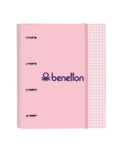 Raccoglitore ad anelli Benetton Vichy Rosa chiaro A4