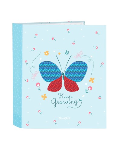Carpeta de anillas BlackFit8 Mariposa Azul claro 27 x 33 x 6 cm Mariposa