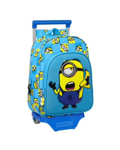 Schulrucksack mit Rädern Minions Minionstatic Blau 26 x 34 x 11 cm