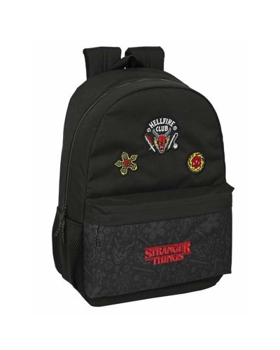 School Bag Stranger Things Black 30 x 46 x 14 cm