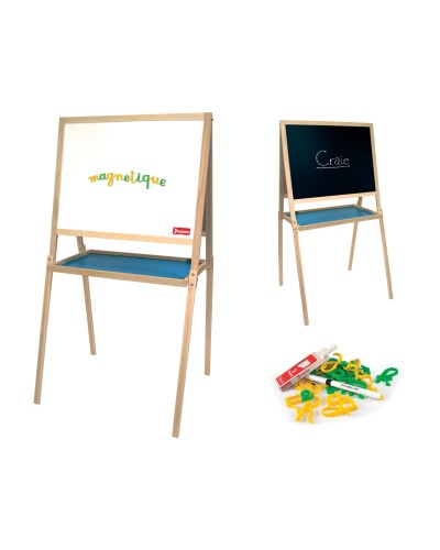 Jeujura Double-sided Magnetic Board: Wood, Painting, Children's Drawing

