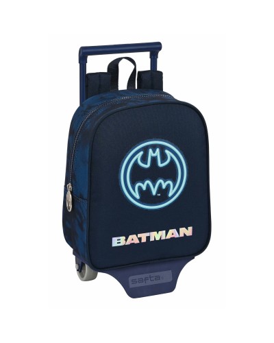 Mochila Escolar con Ruedas Batman Legendary Azul marino 22 x 27 x 10 cm