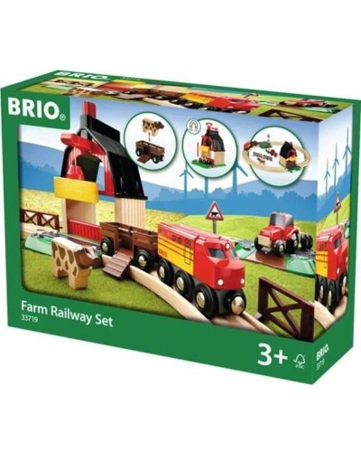 Brio Farm Railway Set - Tren de Madera con Granja y Animales
