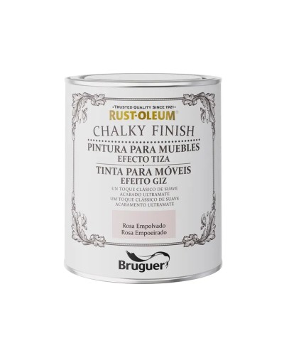 Bruguer Rust-Oleum Chalky Finish, Peinture pour Meubles Mate, Rose Poudré, 750 ml
