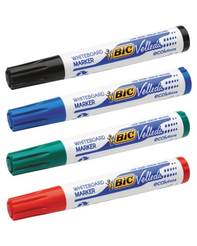 Marqueur Bic Velleda Blanc Lot de 5 Pièces - Écriture Lisse et Effaçable
