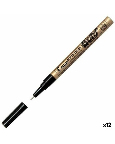 Pilot Permanent Marker Gold - Pack of 12 - Durable writing on multiple surfaces
