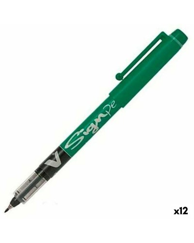 Stylo roller à encre liquide Pilot V Sign, Vert Émeraude, Pointe 0,6 mm, Pack de 12
