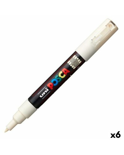 Pennarello POSCA PC-1M Avorio, Punta Fine (6 Pezzi) | Per Marcatura, Disegno e Arte