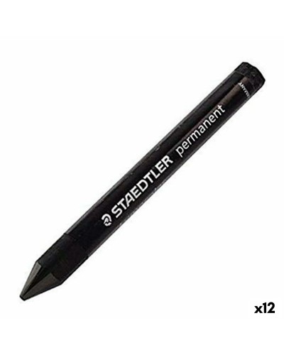 Staedtler Lumocolor 236-9 wax crayon, matte black, pack of 12
