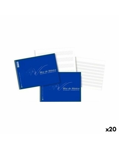 Muziekblok Blauw Quarto (20 Stuks)