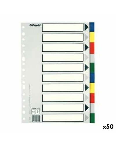 Erottimet Esselte Monivärinen 10 Levyt Din A4 (50 osaa)