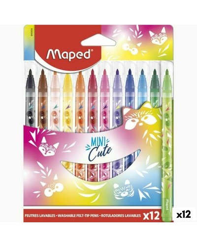 Pennarelli Mini Colorati Maped Cute - Set da 12 per Disegno Creativo